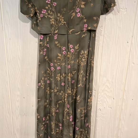 Karen STEVENS Short Sleeve Maxi Dress Cloth buttons Peter Pan Collar size 4 - Picture 8 of 14